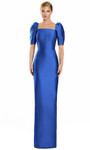 Alexander by Daymor 3111F25 Square Neck Puff Sleeve Gown