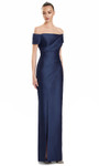 Alexander by Daymor 3116F25 Pleated Off Shoulder Sleeve Gown