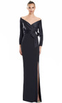 Alexander by Daymor 3133F25 Off Shoulder Long Sleeve Gown