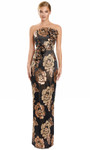 Alexander by Daymor 3135F25 3D Floral Pattern Strapless Gown