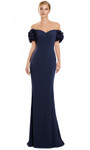 Alexander by Daymor 3136F25 Off Shoulder Floral Sleeve Gown