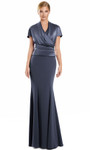 Alexander by Daymor 3141F25 V-Neck Short Sleeve Long Gown
