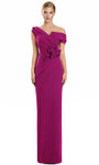Alexander by Daymor 3145F25 3D Floral Asymmetrical Neck Gown