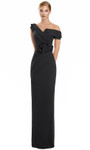 Alexander by Daymor 3145F25 3D Floral Asymmetrical Neck Gown