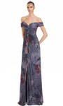 Alexander by Daymor 3146F25 Floral Print Off Shoulder Gown