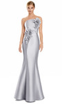 Alexander by Daymor 3152F25 3D Floral Straight Neck Gown