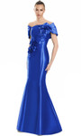 Alexander by Daymor 3152F25 3D Floral Straight Neck Gown