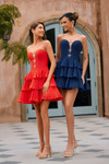 Portia and Scarlett XO202 Chiffon Satin Strapless Mini Dress