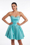 Portia and Scarlett XO215 Lace Satin Strapless Mini Dress