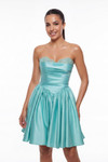 Portia and Scarlett XO215 Lace Satin Strapless Mini Dress