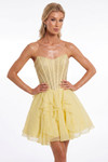 Portia and Scarlett XO217 Chiffon Beads Strapless Mini Dress