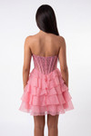 Portia and Scarlett XO218 Chiffon Beads Strapless Mini Dress