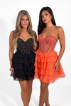 Portia and Scarlett XO218 Chiffon Beads Strapless Mini Dress