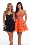 Portia and Scarlett XO218 Chiffon Beads Strapless Mini Dress