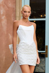 Portia and Scarlett PS26704 Satin Beads Strapless Mini Dress