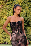 Portia and Scarlett PS26705 Beads Pearl Strapless Mini Dress