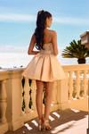 Portia and Scarlett PS26712 Satin Beads Strapless Mini Dress