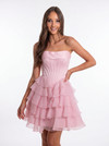 Portia and Scarlett PS26749 Chiffon Strapless Short Dress