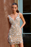 Portia and Scarlett PS26802C Beaded V-Neck Short Dress