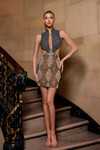 Portia and Scarlett PS26811C Beaded High Neck Short Dress