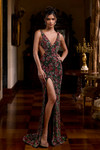 Portia and Scarlett PS26850C Beaded V-Neck Sleeveless Dress