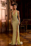 Portia and Scarlett PS26851C Beaded V-Neck Sleeveless Dress