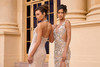 Portia and Scarlett PS26858C Beaded Halter V-Neck Dress