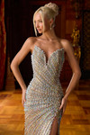 Portia and Scarlett PS26861C Beaded V-Neck Strapless Dress