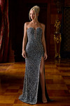 Portia and Scarlett PS26866C Beaded Strapless Slit Dress