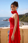Portia and Scarlett PS26902E Chiffon Beaded Strapless Dress