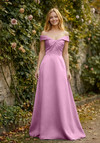 Morilee Bridesmaid 3030030 Satin Off-Shoulder A-line Dress