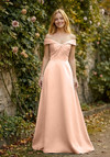 Morilee Bridesmaid 3030030 Satin Off-Shoulder A-line Dress
