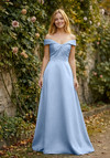 Morilee Bridesmaid 3030030 Satin Off-Shoulder A-line Dress