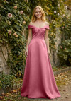 Morilee Bridesmaid 3030030 Satin Off-Shoulder A-line Dress