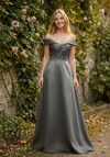 Morilee Bridesmaid 3030030 Satin Off-Shoulder A-line Dress