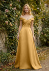 Morilee Bridesmaid 3030030 Satin Off-Shoulder A-line Dress