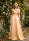 Morilee Bridesmaid 3030030 Satin Off-Shoulder A-line Dress