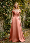 Morilee Bridesmaid 3030030 Satin Off-Shoulder A-line Dress