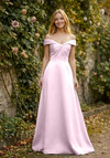 Morilee Bridesmaid 3030030 Satin Off-Shoulder A-line Dress