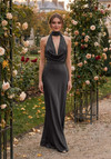 Morilee Bridesmaid 3030035 Luxe Satin Halter Cowl Neck Dress