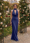 Morilee Bridesmaid 3030035 Luxe Satin Halter Cowl Neck Dress