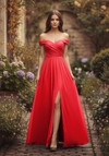 Morilee Bridesmaid 3030039 Chiffon Off Shoulder A-line Dress