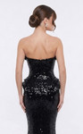MNM Couture 2263B Sequin Pattern Curved Neck Strapless Gown