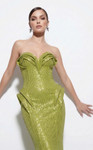 MNM Couture 2263B Sequin Pattern Curved Neck Strapless Gown