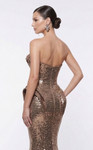 MNM Couture 2263B Sequin Pattern Curved Neck Strapless Gown