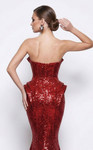 MNM Couture 2263B Sequin Pattern Curved Neck Strapless Gown