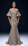 MNM Couture 2529A Sequin Embellishments Off-shoulder Dress