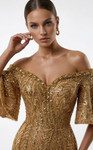 MNM Couture 2529A Sequin Embellishments Off-shoulder Dress