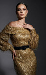 MNM Couture 2752A Sequin Off-shoulder Long Sleeves Gown