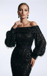 MNM Couture 2752A Sequin Off-shoulder Long Sleeves Gown